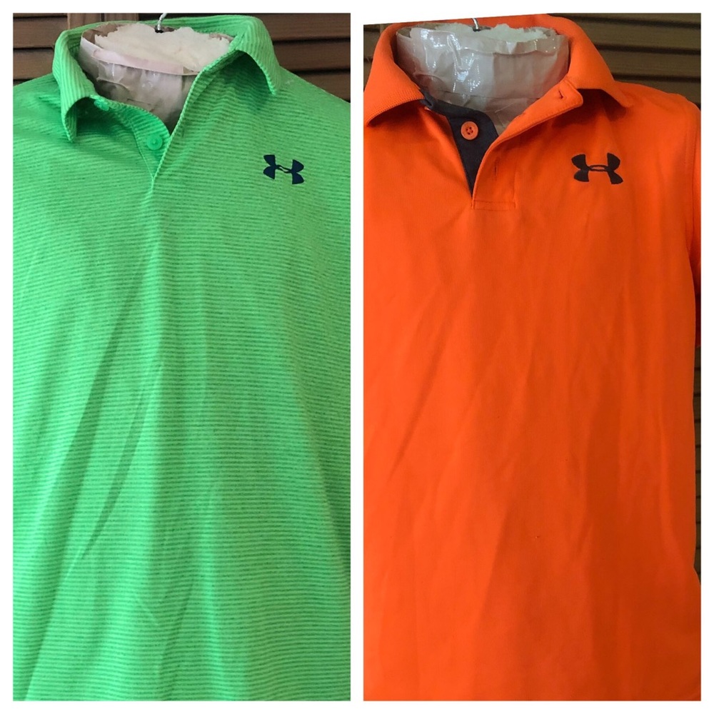 Two Boys Under Amour Polo Shirts Medium